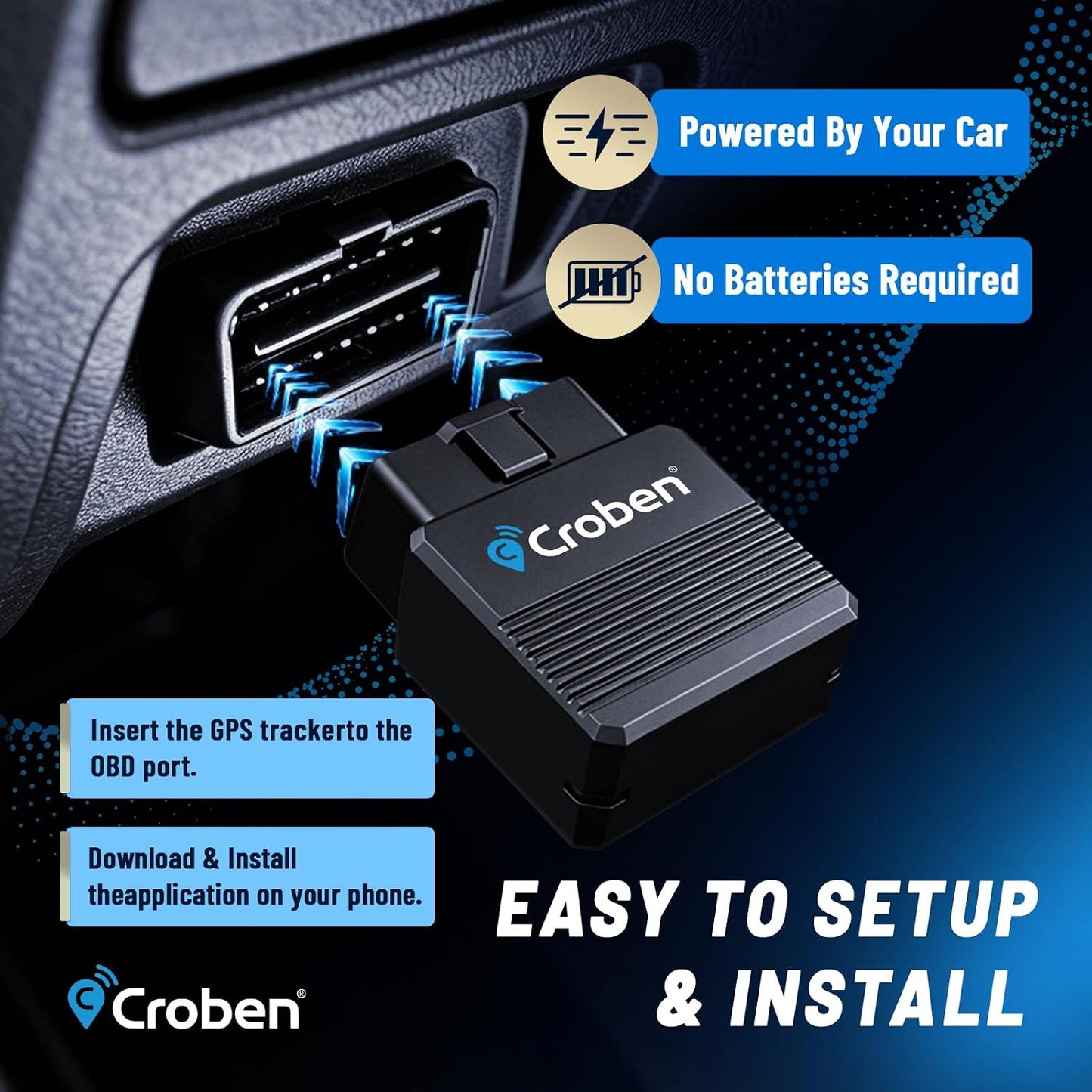 GPS Tracker for Vehicles No Monthly Fee No Subscription Real-Time Tracking | 4G SIM & Data Included,OBD,Geofence,Trip & Route History, Overspeed Alarm,for Fleets & Families(3 Years)