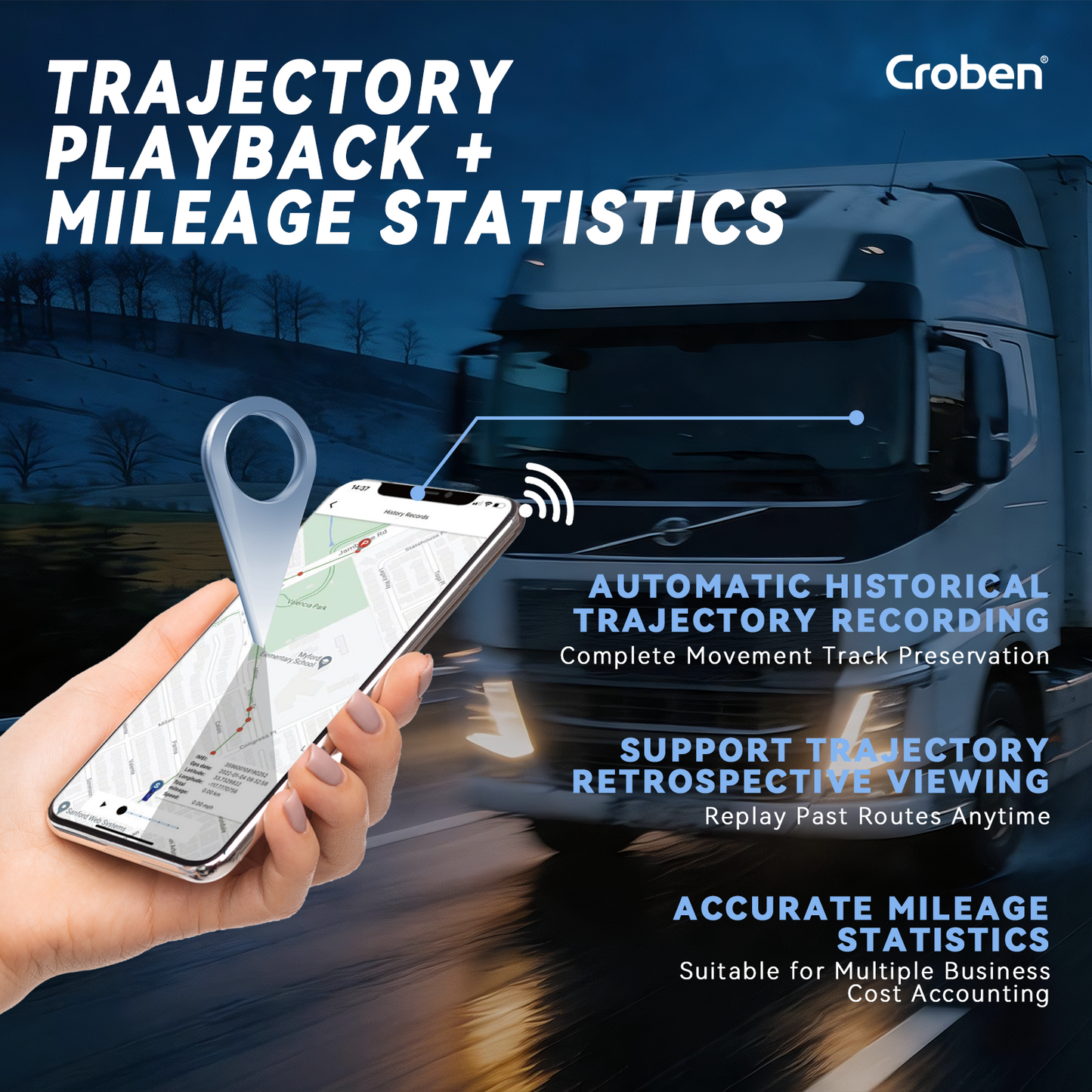 GPS Tracker for Vehicles No Subscription No Monthly Fee,Real-Time Location Car Small Tracker with 4G SIM & Data Included,Long Battery Life,GeoFence,Trip History,Driving Alerts(3 Years)